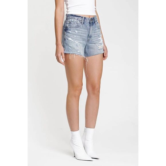 pistola Pants - Pistola Nova Relaxed High Rise Cut Off Sante Fey Frayed Size 27 Denim Shorts